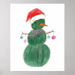 Poster Um Neve de Natal Muito Cactus<br><div class="desc">Celebrar os feriados com este design de aquarela fofo de Wildapple. Jenaya Jackson.</div>