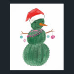 Poster Um Neve de Natal Muito Cactus<br><div class="desc">Celebrar os feriados com este design de aquarela fofo de Wildapple. Jenaya Jackson.</div>