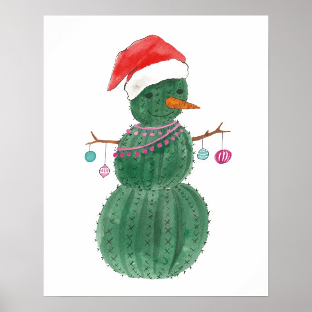 Poster Um Neve de Natal Muito Cactus (Frente)