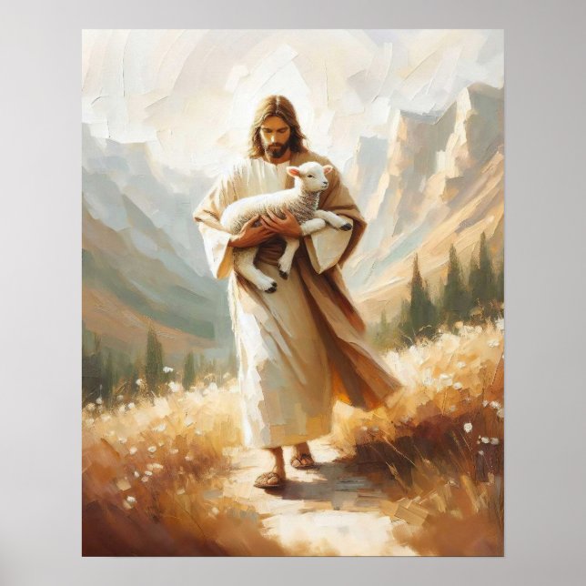 Poster Um novo começo, deixe a arte 99, Jesus e Lamb (Frente)