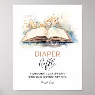 Poster Um novo símbolo de Chá de fraldas de Raffle com Fr