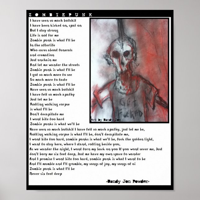 Póster Um Ode ao Zombie Punk (Frente)