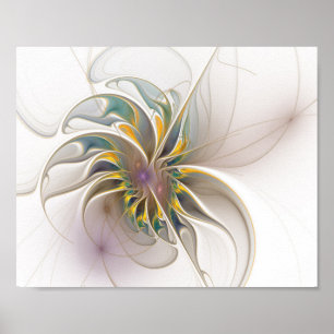 Poster Um ornamento fractal colorido. Abstrato