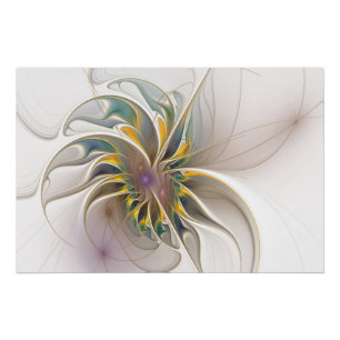 Póster Um ornamento fractal colorido. Abstrato