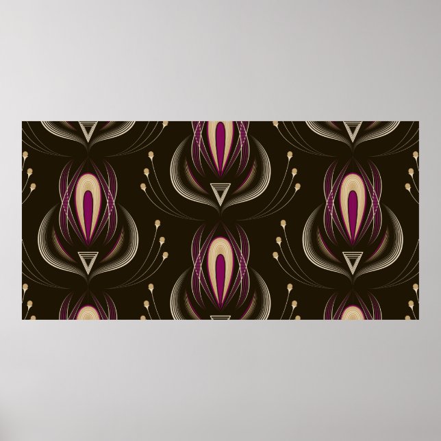 Poster Um ornamento gráfico de padrão contínuo. Na moda (Frente)