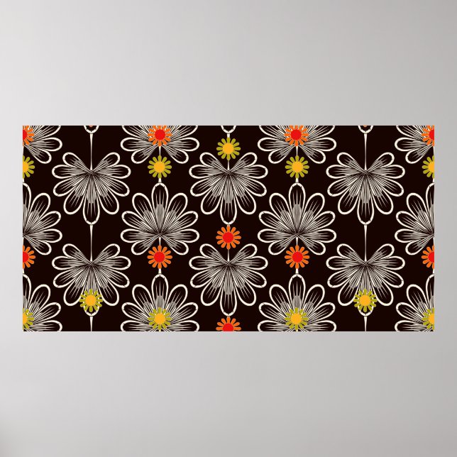 Poster Um ornamento gráfico de padrão contínuo. Na moda (Frente)