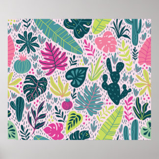 Poster Um padrão constante com floresta tropical selvagem