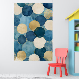 Poster Um padrão de círculos sobrepostos em tons de azul