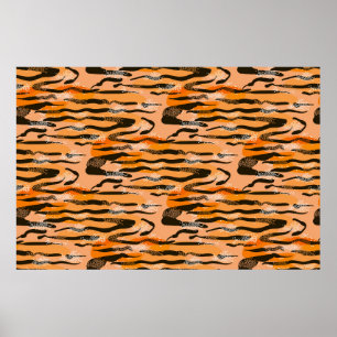 Poster Um padrão de tigre perfeito, cor de pêssego