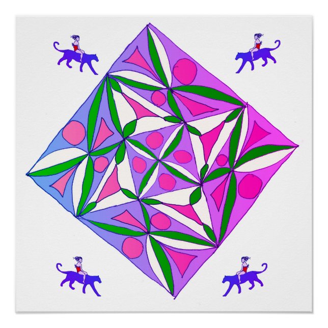 Póster Um padrão geométrico colorido  (Frente)