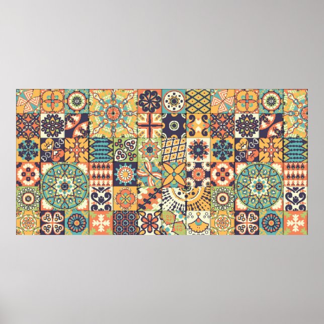 Poster Um padrão perfeito. Elementos decorativos de vindi (Frente)