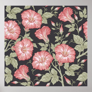 Poster Um padrão perfeito. Flores selvagens Petunia. Beau