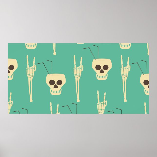 Poster Um padrão perfeito para o inferno. Crânios humanos (Frente)