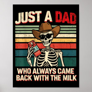 Poster Um pai que voltou com o esqueleto de leite retrô