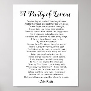 Poster Um Partido do Poema dos Amantes, de John Keats