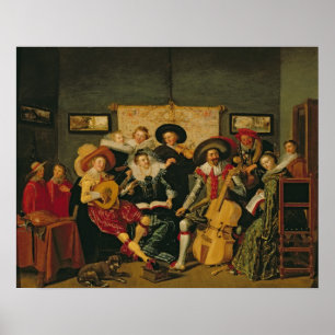 Póster Um partido musical, c.1625