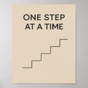Poster Um Passo de Cada Vez – Motivação Minimalista