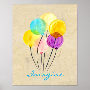 Poster Um pastel bonito imagina balões