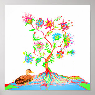 Poster Um pato e uma árvore da vida