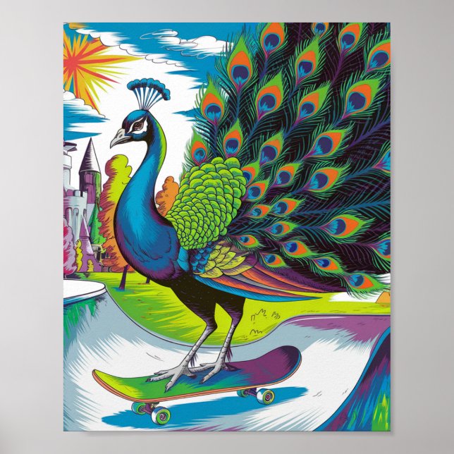 Poster Um Pavão De Skate (Frente)