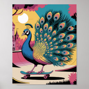 Poster Um Pavão De Skate