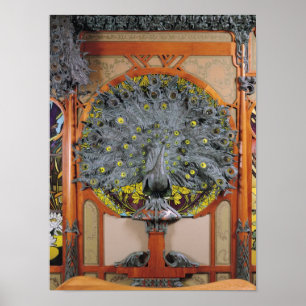 Póster Um pavão do painel central de uma pintura mural