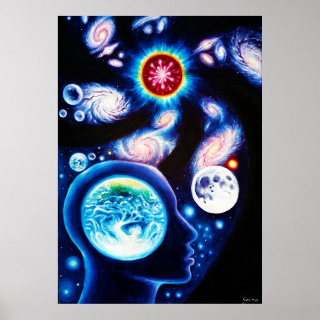 Poster Um pensador e sua visão do universo (Frente)