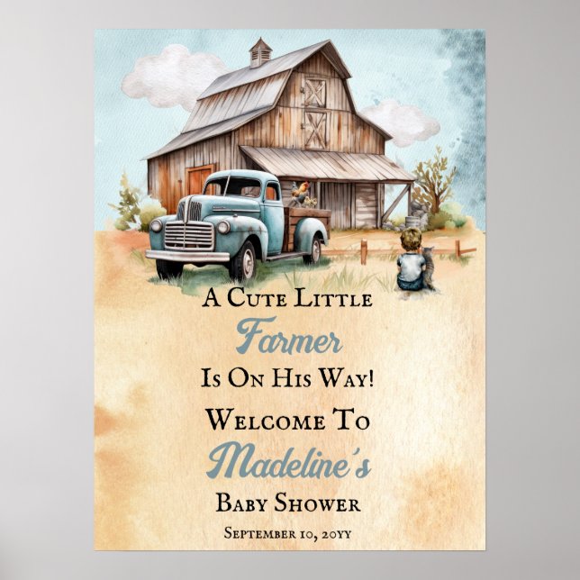 Poster Um Pequeno Agricultor Bonito Está A Caminho De Chá (Frente)