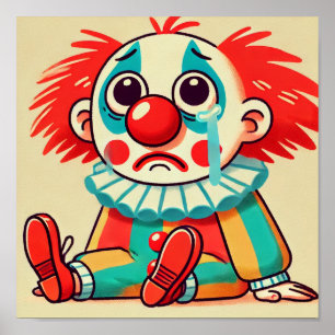 Poster Um Pequeno Cartoon Triste Chorando