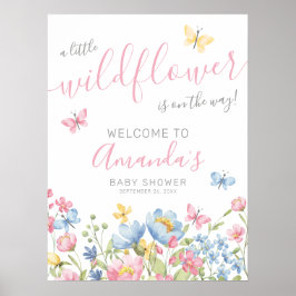 Poster Um Pequeno Chá de fraldas De Flor Selvagem Bem-Vin