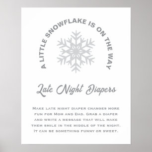 Poster Um Pequeno Chá de fraldas De Neve Com Fraldas Notu
