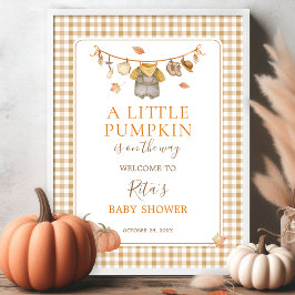Poster Um Pequeno Chuveiro de Bebê Boho Fall de Abóbora B