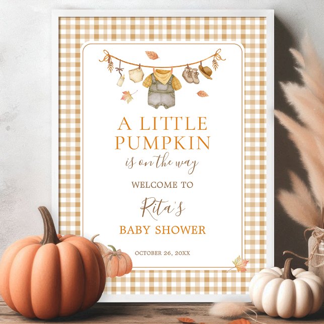Poster Um Pequeno Chuveiro de Bebê Boho Fall de Abóbora B (Criador carregado)