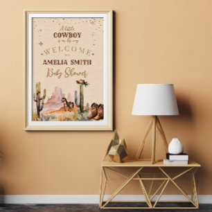 Poster Um Pequeno Cowboy Menino Wild West Chuvinha de Beb