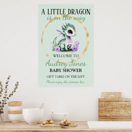 Poster Um Pequeno Dragão Está a Caminho Chã de Bebê
