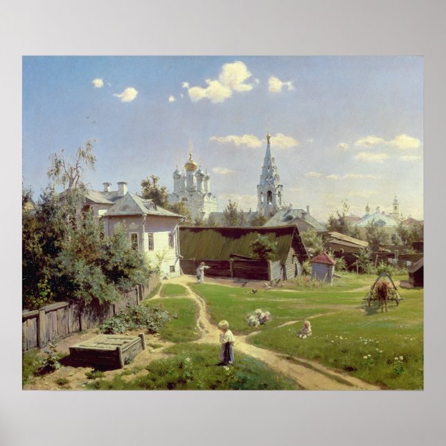 Poster Um Pequeno Jardim em Moscou, 1878 (Frente)