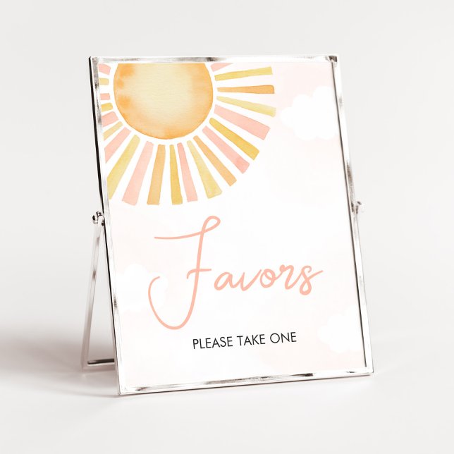 Poster Um pequeno raio de Chá de fraldas solar favorece (You Are My Sunshine Baby Shower Favors Sign)