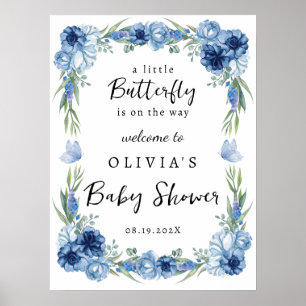 Poster Um Pequeno Sinal de Boas-vindas da Borboleta Azul