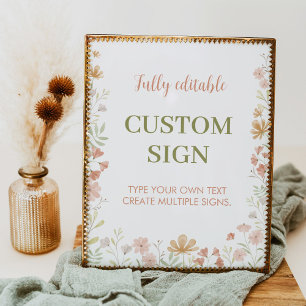 Poster Um pequeno sinal de Mesa personalizada de flor sel