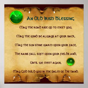 Póster Um pergaminho irlandês velho da bênção, quadra