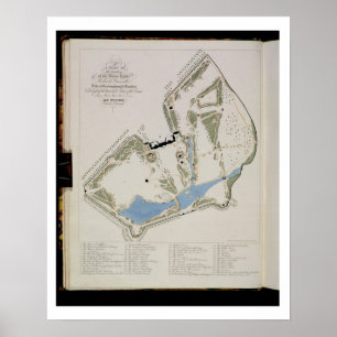 Póster Um plano dos jardins de Richard Grenville, duque o