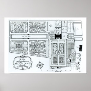 Póster Um plano dos jardins na casa de Belton,