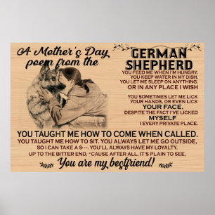 Poster Um poema de dia de as mães do German shepherd