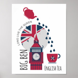 Póster Um ponto de chá de inglês