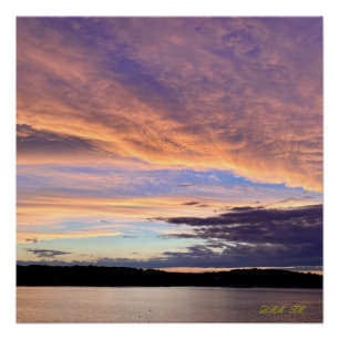 Póster Um pôr do sol maravilhoso com o poster brilhante o