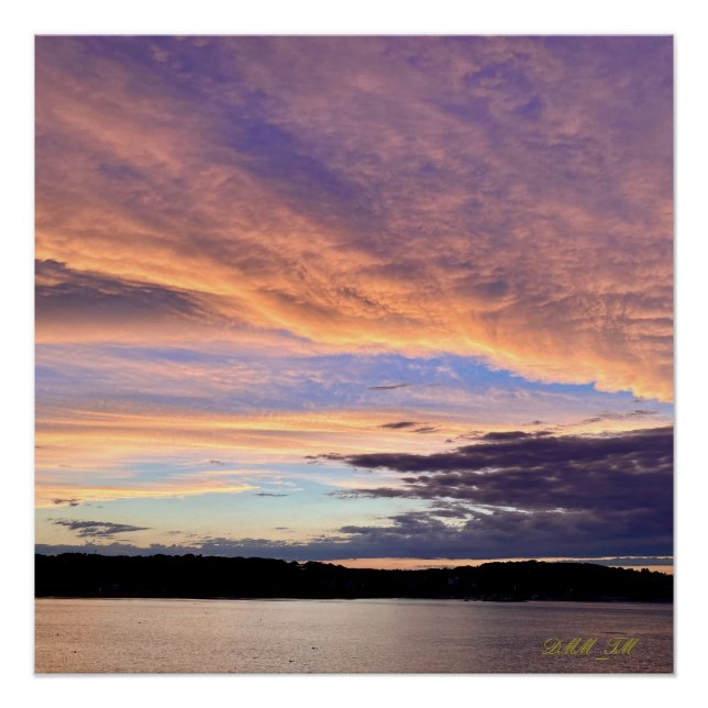 Póster Um pôr do sol maravilhoso com o poster brilhante o (Frente)