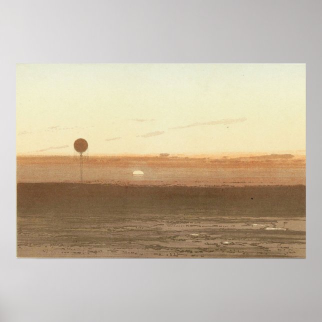 Poster Um pôr do sol visto do balão. (Frente)