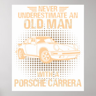 Poster Um Porsche Carrera Homem Velho 1984