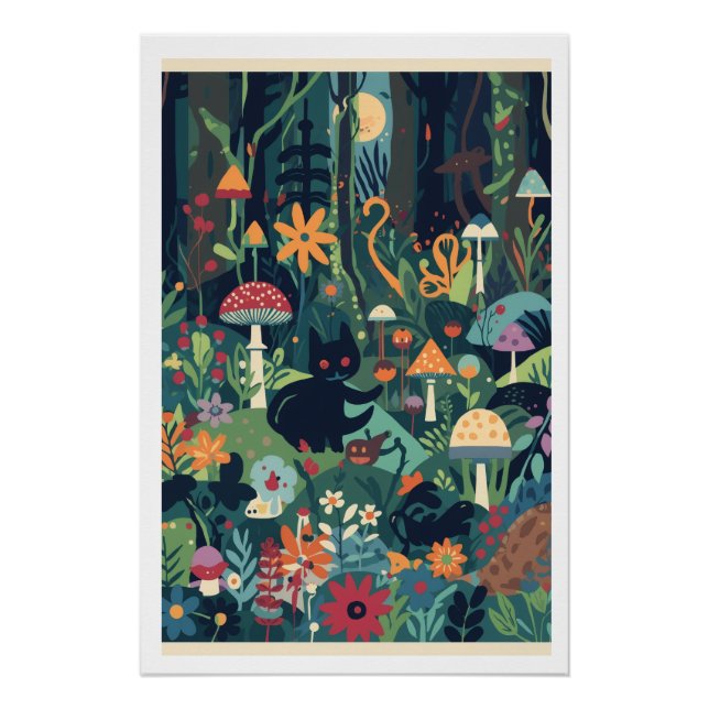 Póster Um pôster de cena florestal (Frente)