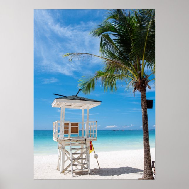 Poster Um Posto de salva-vidas | Praia Branca, Boracay (Frente)